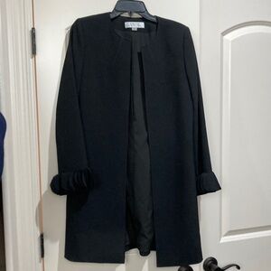 Classic Black Open-Front Blazer with stylish Sleeves